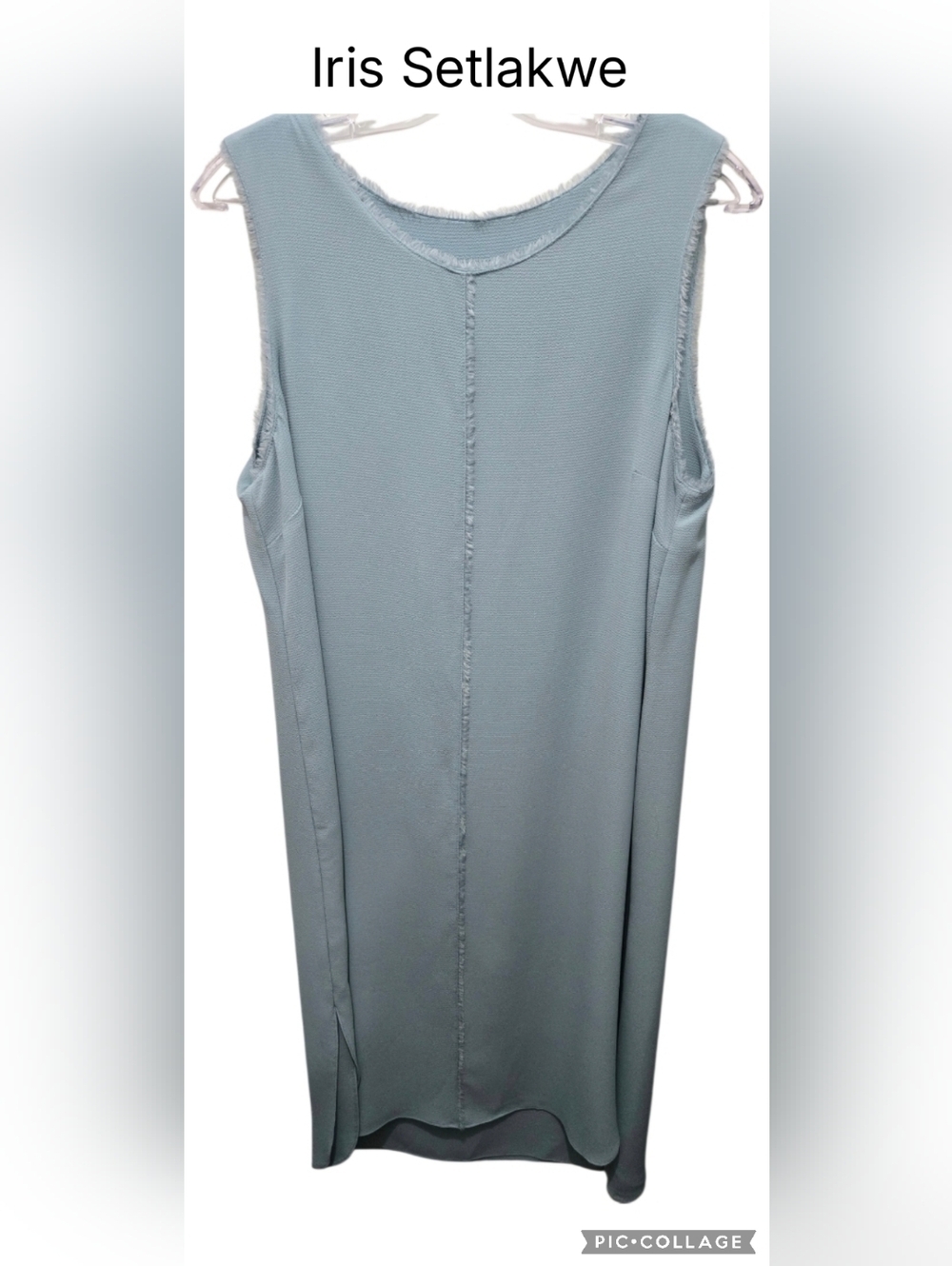 NWOT Iris Setlakwe Baby Blue Sleeveless  Assymitrical Minimalist Dress Sz 12 Us